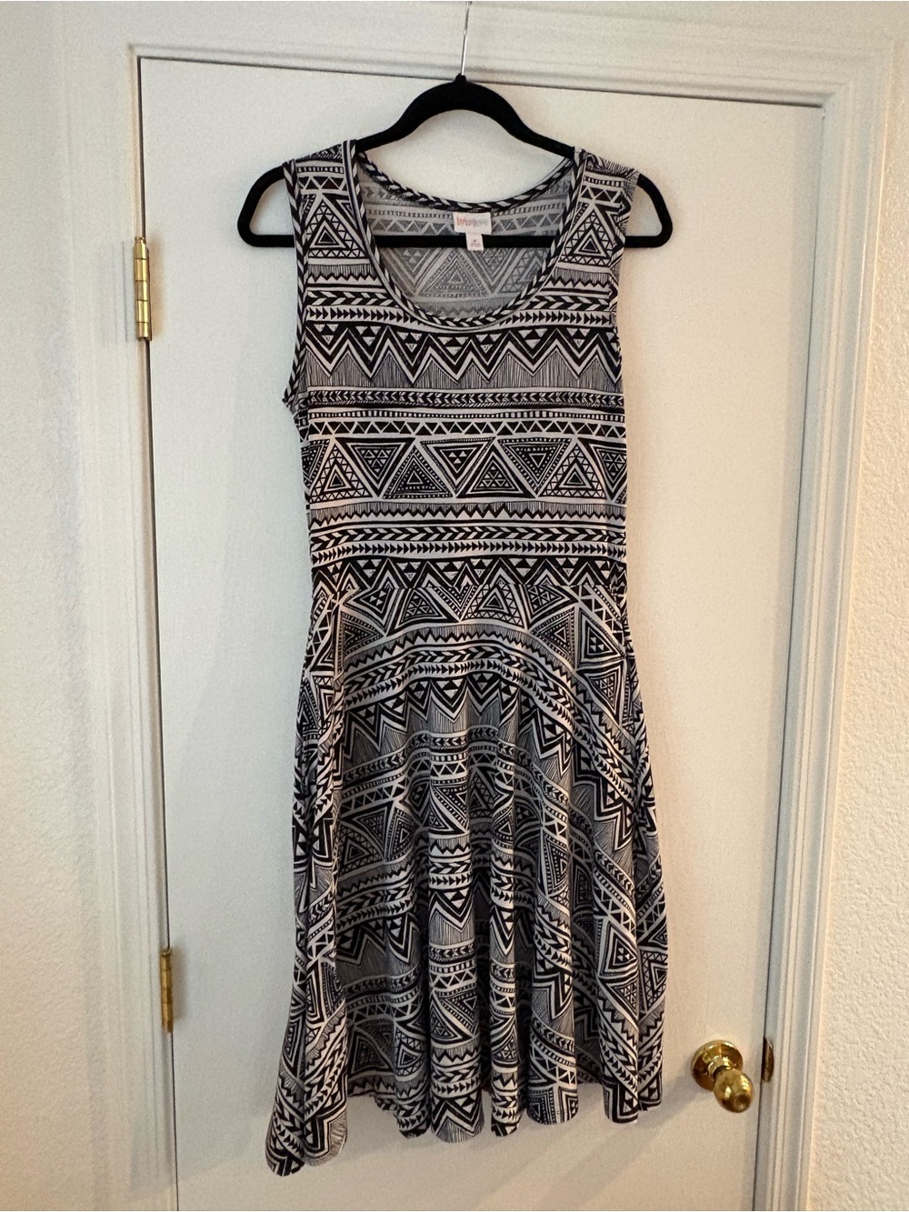 LuLaRoe Nicki Aztec Sleeveless Fit-and-Flare Dress